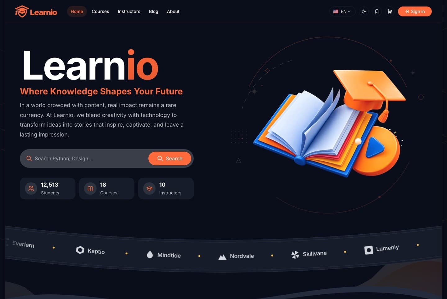Next.js LMS Template with AI & Live Classes - Next.js Education template preview - Aniq-UI