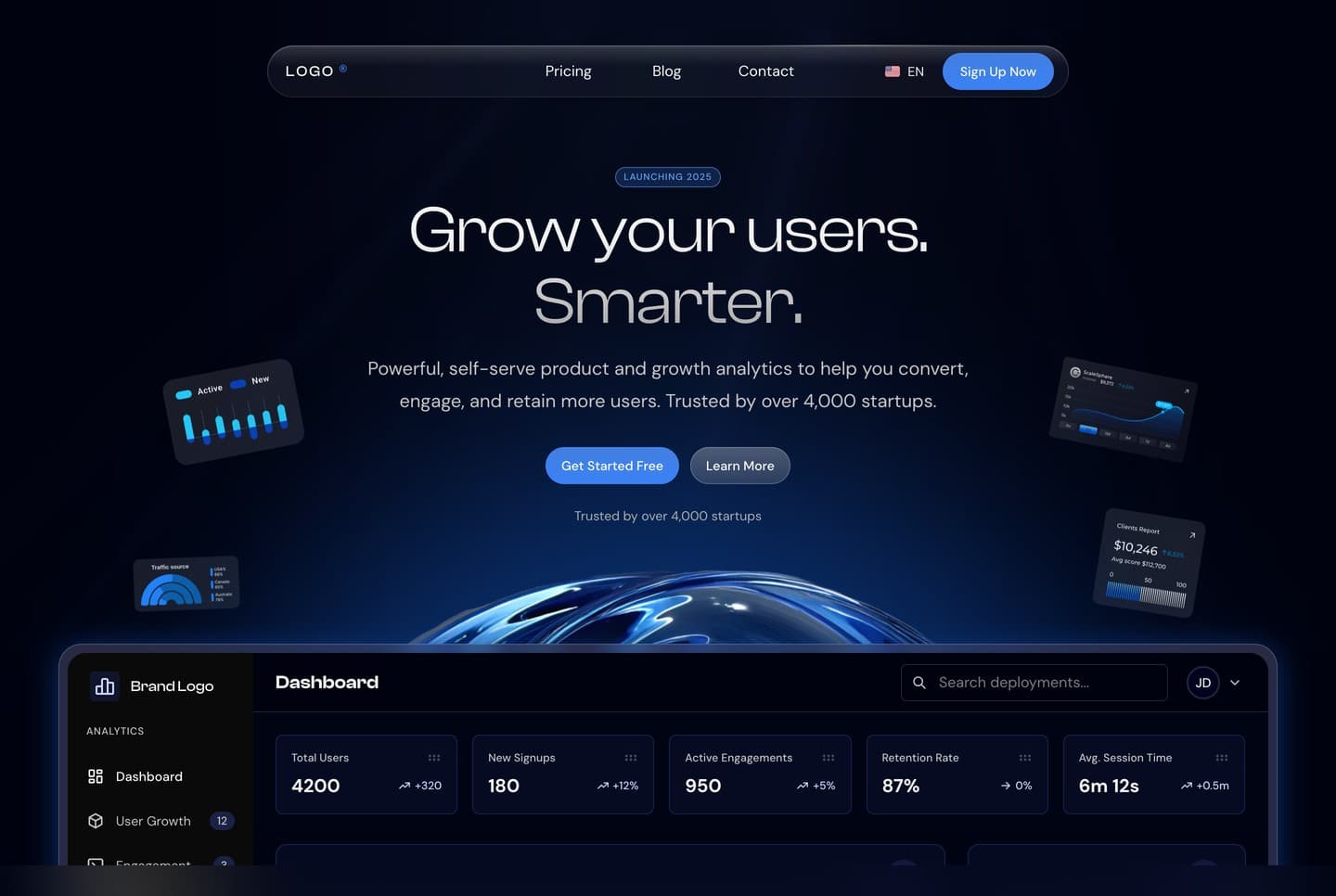 Next.js SaaS Template (2026 Edition) - High Performance - Next.js Landing template preview - Aniq-UI