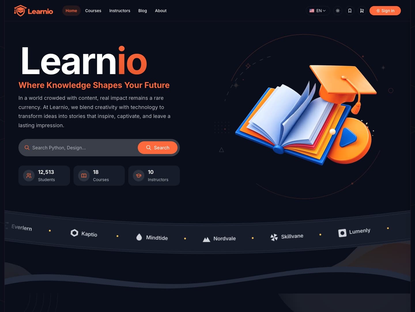 قالب منصة تعليمية بـ Next.js مع ذكاء اصطناعي وفصول مباشرة - Next.js Education template preview - Aniq-UI