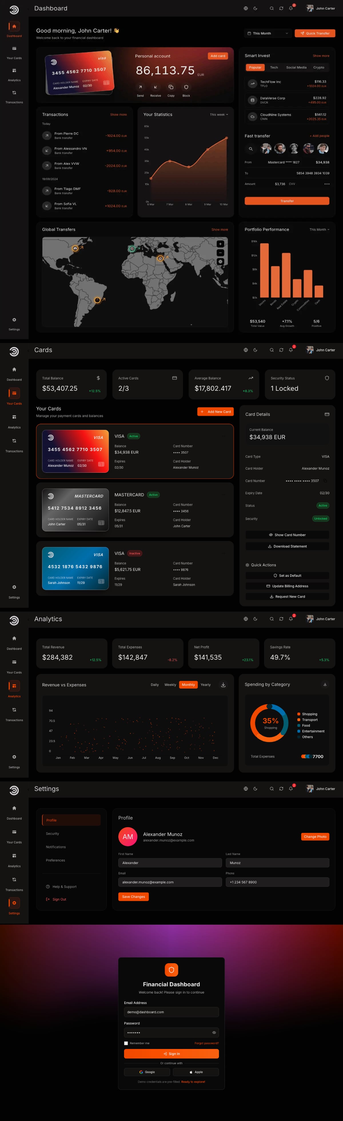 Next.js dashboard template preview