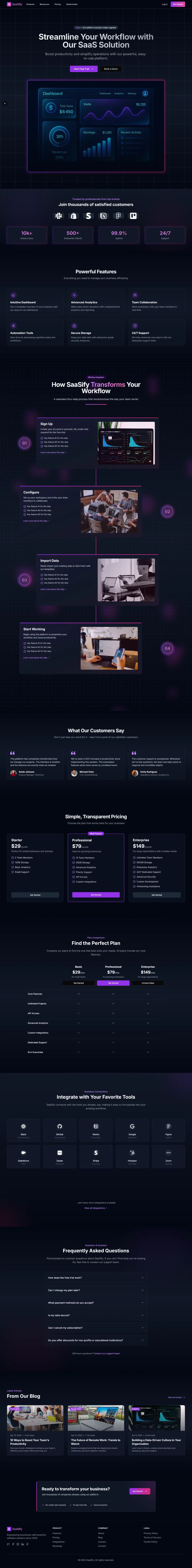 Template Page SaaS Gratuit - Site Web SaaS Open Source preview