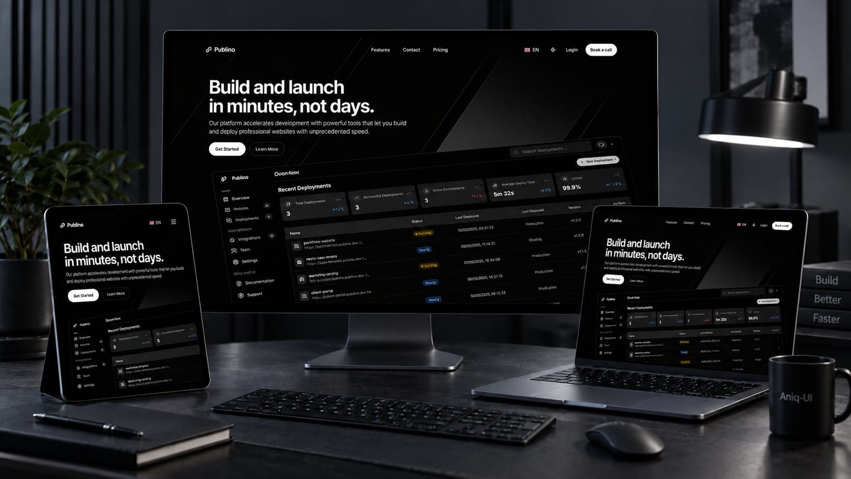 قالب صفحة هبوط بـ Next.js (إصدار 2026) - Next.js صفحة هبوط template preview - Aniq-UI