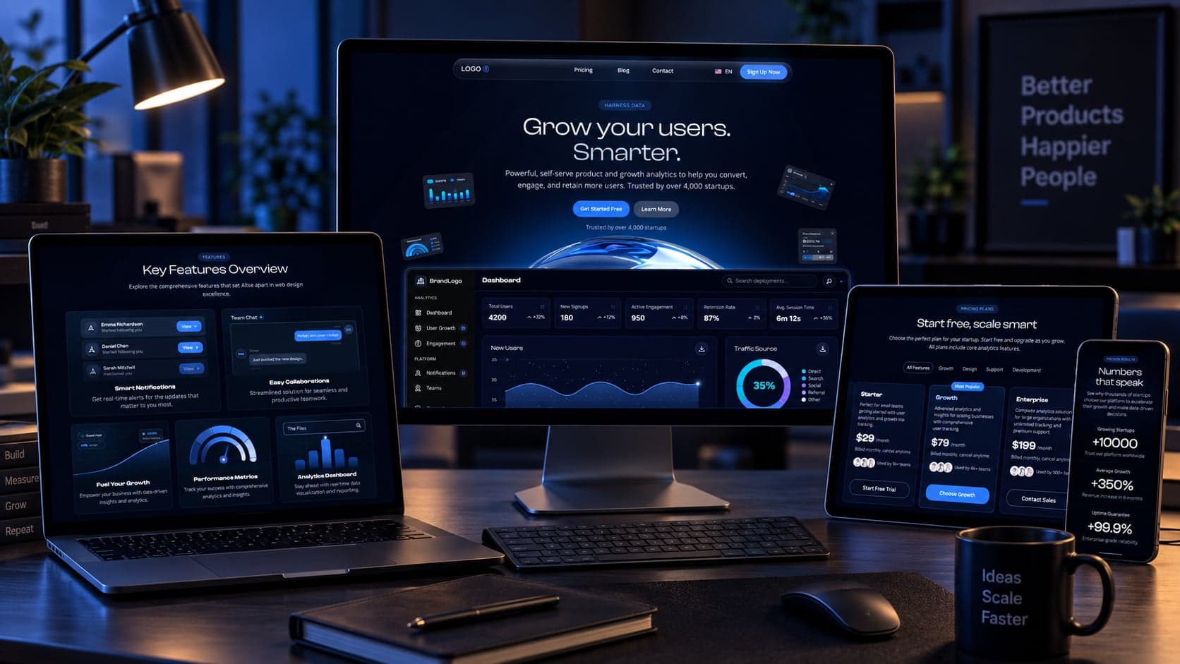 قالب SaaS بـ Next.js (إصدار 2026) – أداء عالي - Next.js صفحة هبوط template preview - Aniq-UI