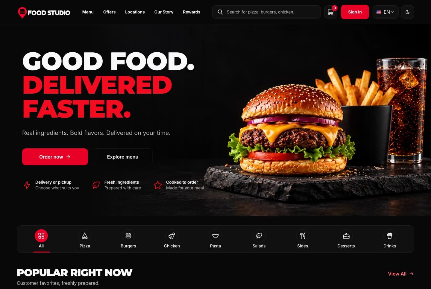 Ordering website