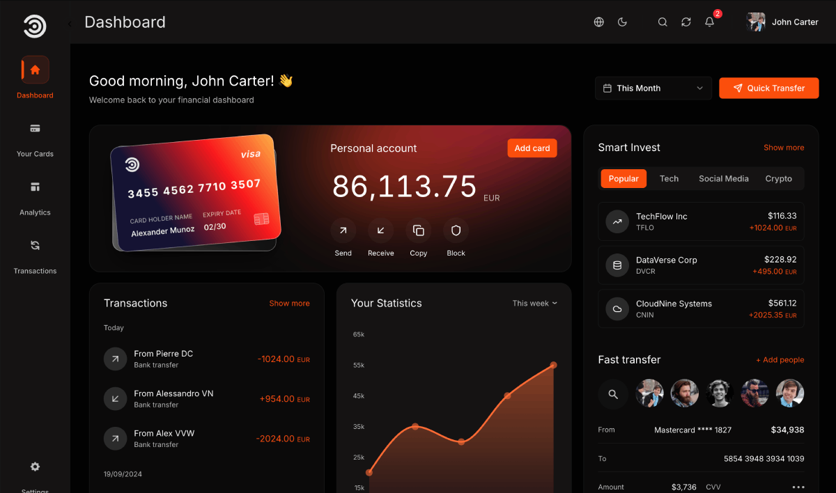 Next.js Financial Dashboard Template
